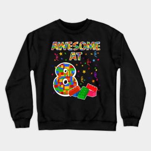 Birthday Gift For Kids 8 Years Old Building Blocks Crewneck Sweatshirt